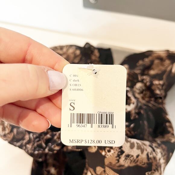 Free People Katerina Halter Tie Sleeveless Floral Mini Dress Black Small - Picture 3 of 12